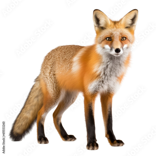 red fox vulpes isolated on transparent background cutout