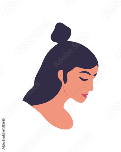Young woman face icon