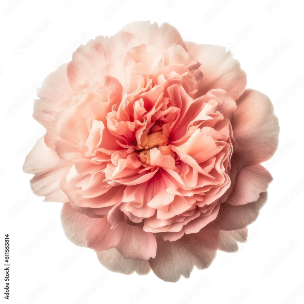 pink carnation flower isolated on transparent background cutout