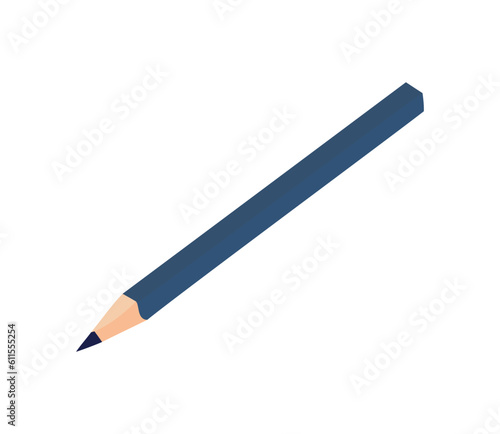 blue pencil flat icon design