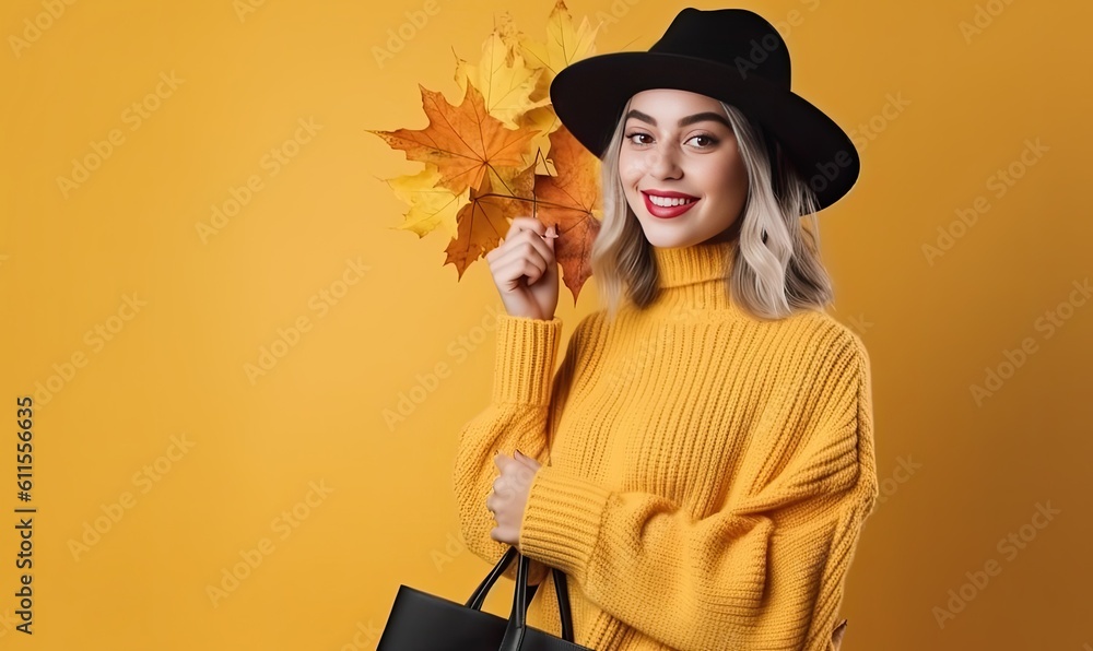 Gleeful young woman enjoying the crisp air of autumn Creating using generative AI tools