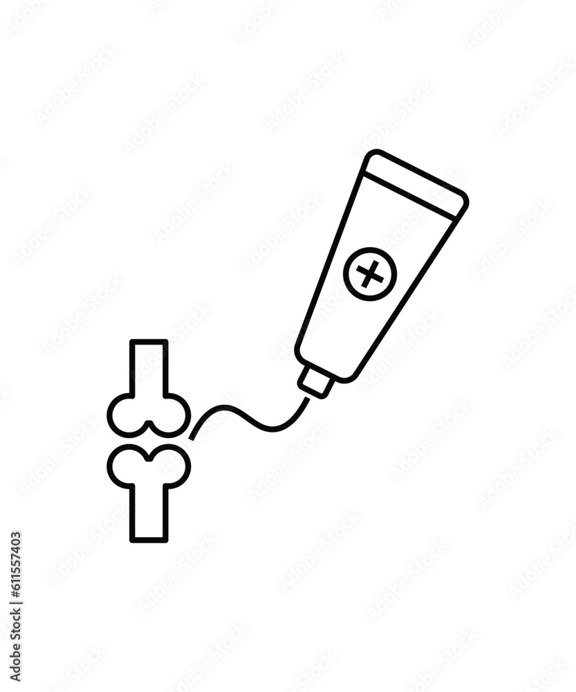 bone with cream icon, vector best line icon. bone with cream icon, vector best line icon.