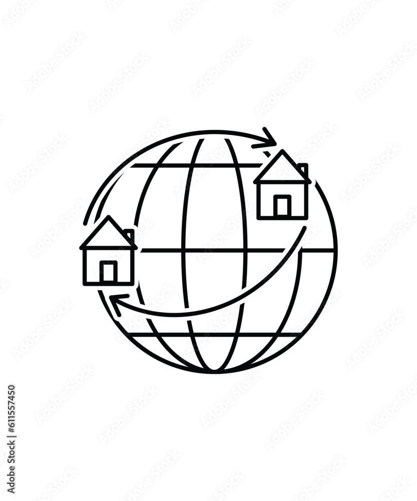 home shift icon, vector best line icon. home shift icon, vector best line icon.