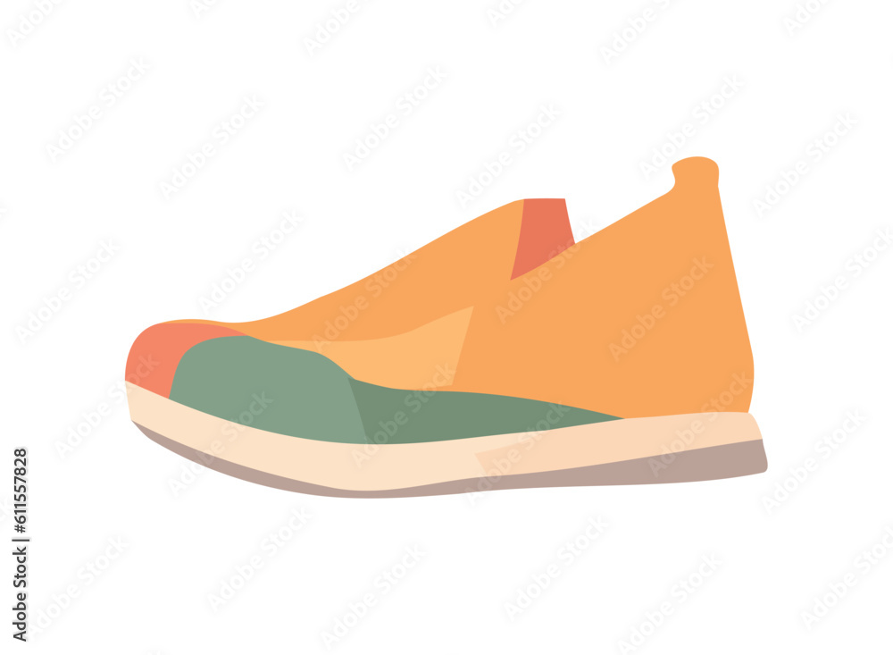 Yellow sports shoe, summer activity outdoors Yellow sports shoe, summer activity outdoors