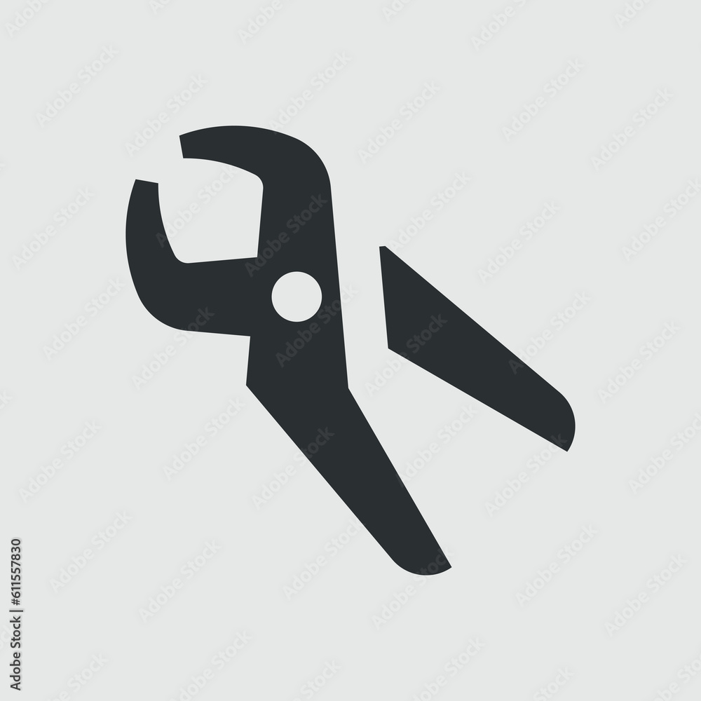 Pliers or wire cutters. Simple vector icon Pliers or wire cutters. Simple vector icon