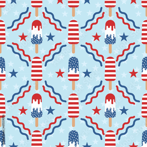 USA flag themed ice pops pattern