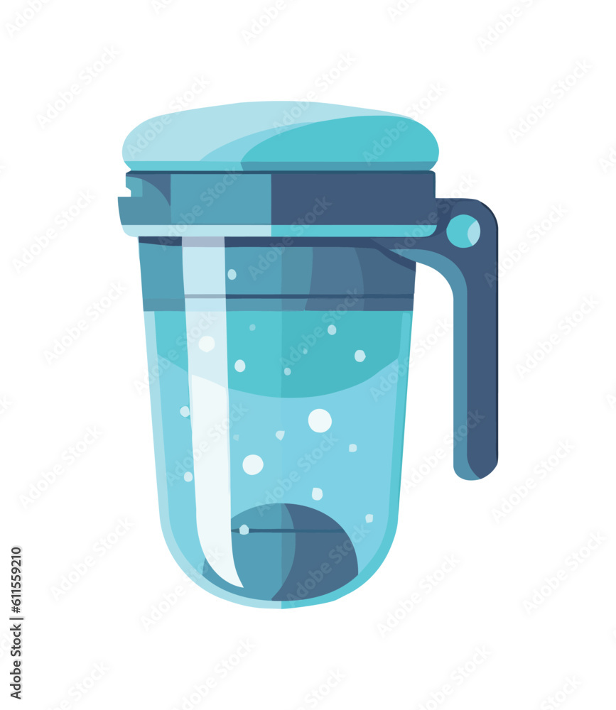 Blue bottle symbolizes purified water freshness Blue bottle symbolizes purified water freshness