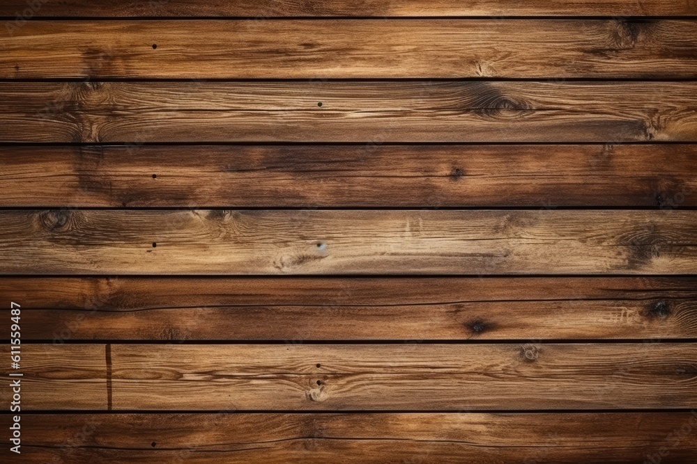Fototapeta premium Medium brown wood texture background. Generative AI