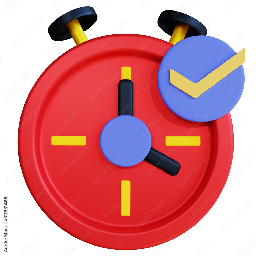3d rendering Check Time icon object 3d rendering Check Time icon object