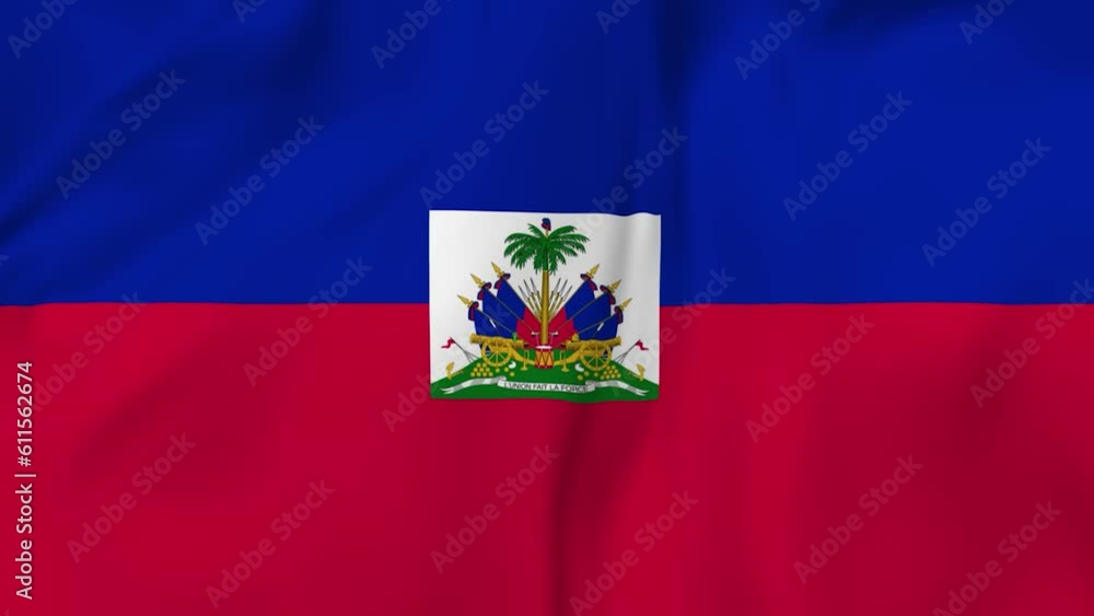 Arising map of Haiti and waving flag of Haiti in background. 4k video. Arising map of Haiti and waving flag of Haiti in background. 4k video.