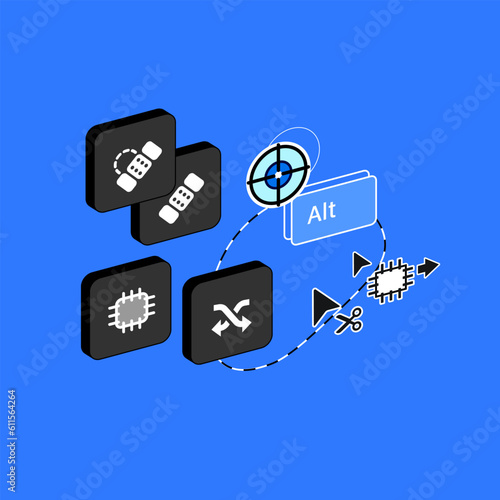 Retouching tools button in raster graphics editor. Spot Healing Brush. Patch. Content Aware