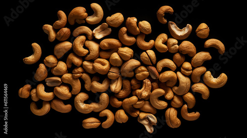 Cashew nuts background. Healthy snack concept. Organic cashew. Generative AI