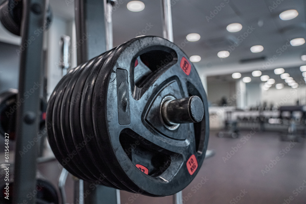 Modern light gym. Sports equipment in gym. Modern light gym. Sports equipment in gym.