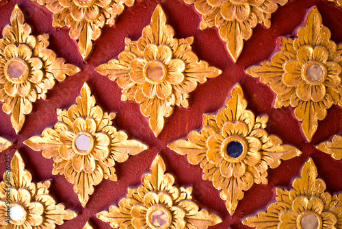 Close up thai traditional golden flower or kanok flower background