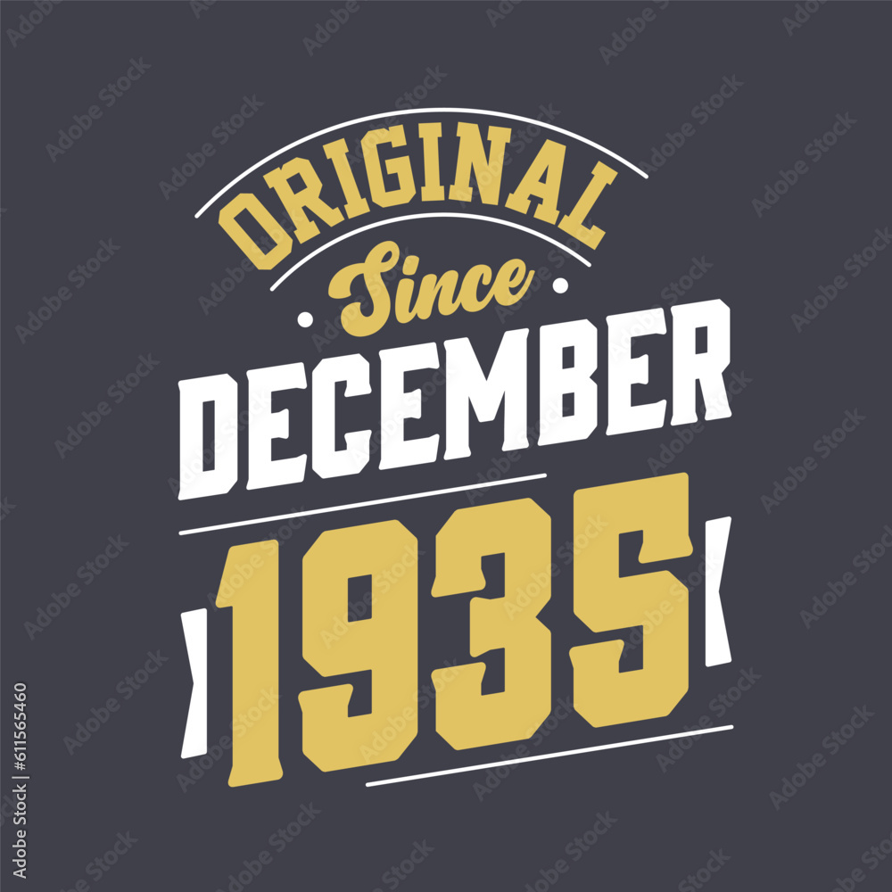 Classic Since December 1935. Born in December 1935 Retro Vintage Birthday