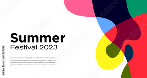 Vector Colorful Liquid Abstract Background for Summer Festival 2023
