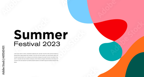 Vector Colorful Liquid Abstract Background for Summer Festival 2023
