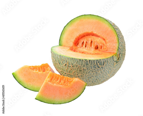 cantaloupe melon on  transparent png