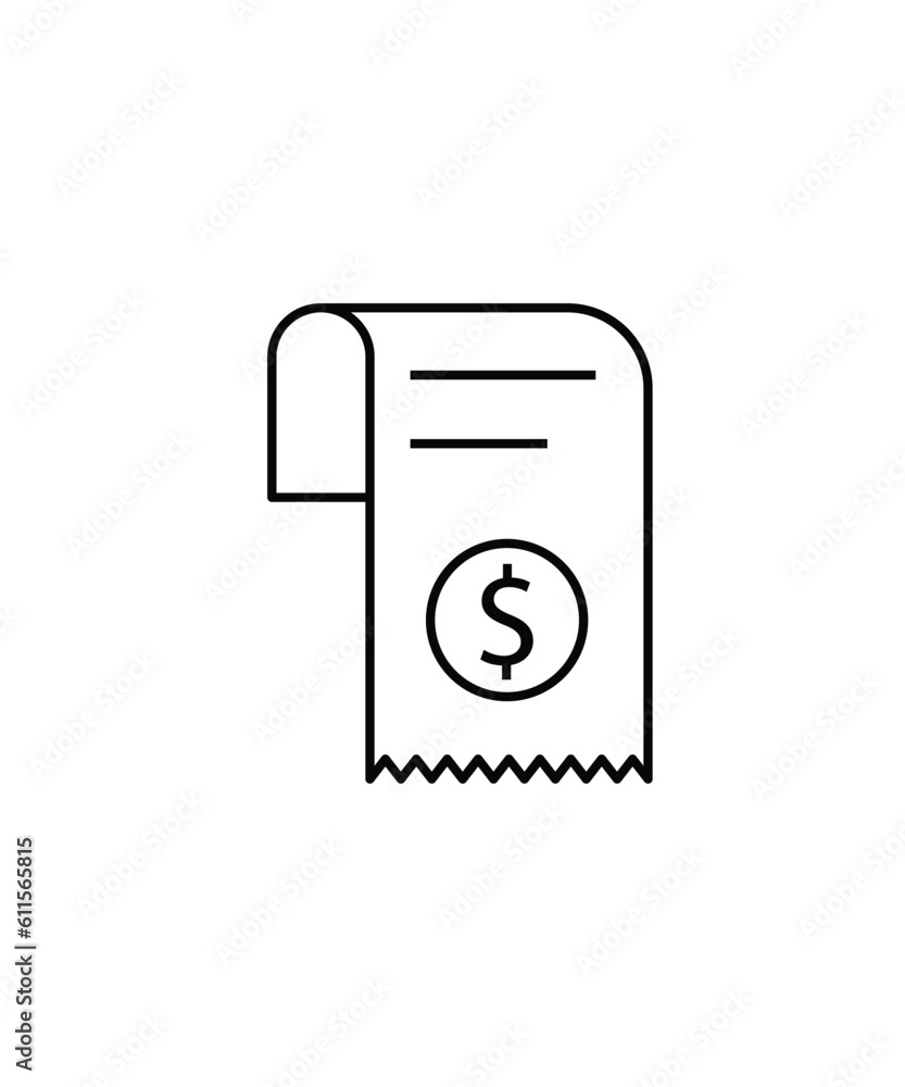 bill icon, vector best line icon. bill icon, vector best line icon.