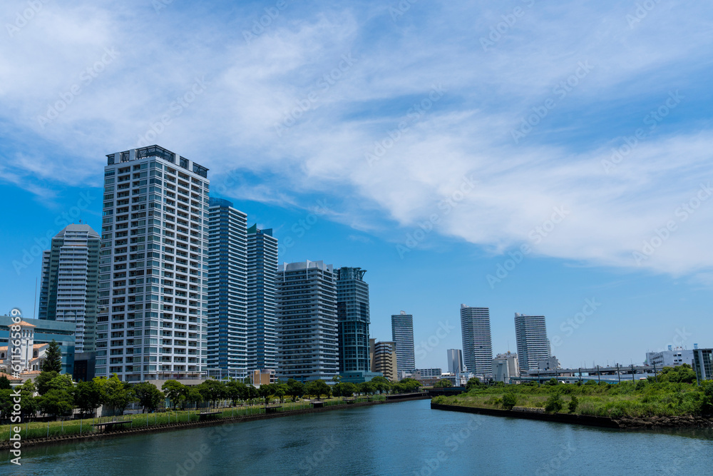 神奈川県横浜市　帷子川の風景