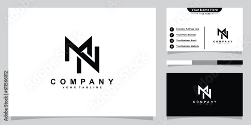 MN Initial Letter Icon Logo Design Vector Illustration