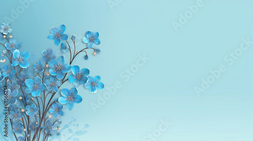 bouquet of blue flowers wallpaper - generative AI, KI