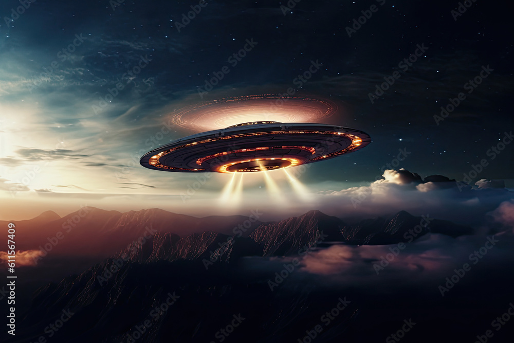 UFO in the sky, Generative AI UFO in the sky, Generative AI