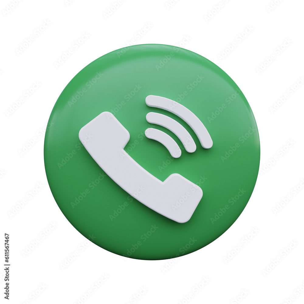 Phone call icon with speech bubble. 3d render Phone call icon with speech bubble. 3d render