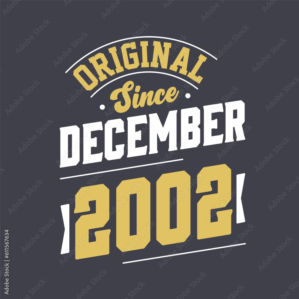 Classic Since December 2002. Born in December 2002 Retro Vintage Birthday