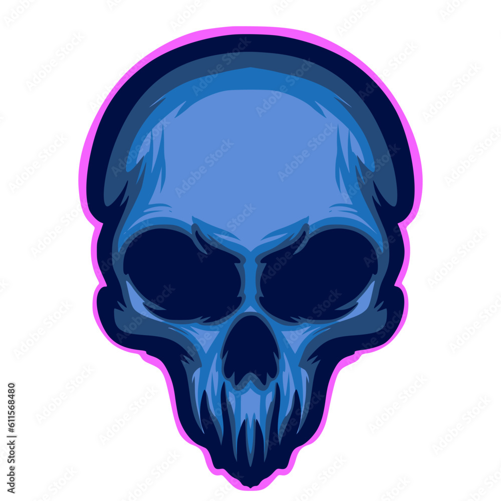 Skull head mascot logo illustration art darkness