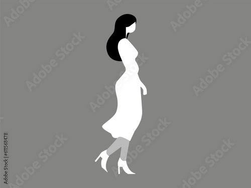 Women live style black and white minimal style for artwork
