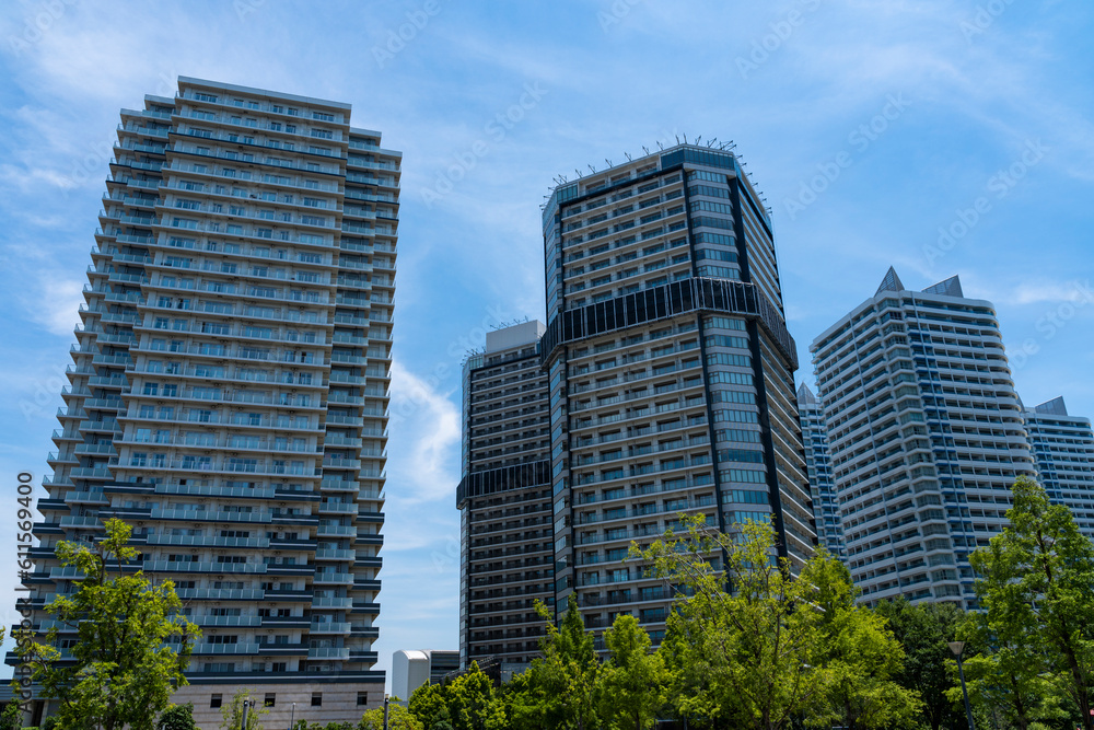 神奈川県横浜市　みなとみらい高層マンション群の風景