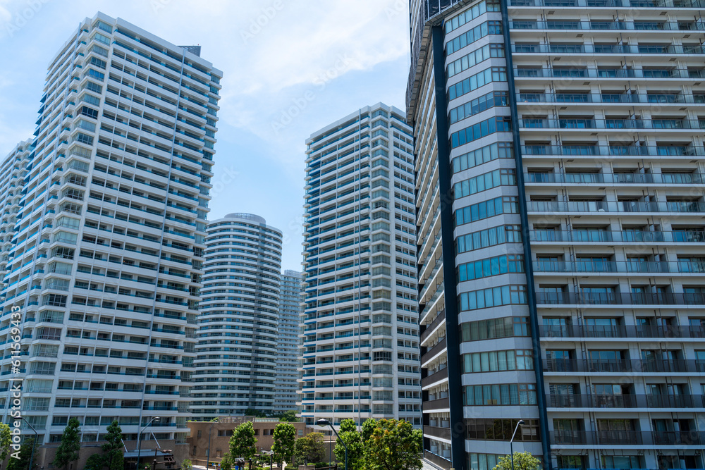 神奈川県横浜市　みなとみらい高層マンション群の風景