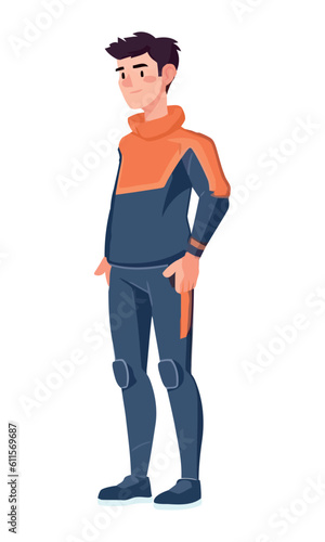 sporty man standing in sweatshirt