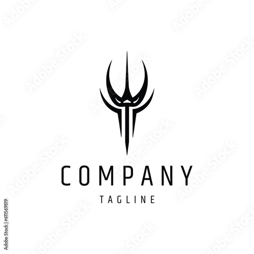 Trident logo design vector illustration