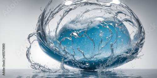 水球, 水の玉, スフィア, 水, 渦, ヴォルテックス, 水流, 何もない背景,generative ai,