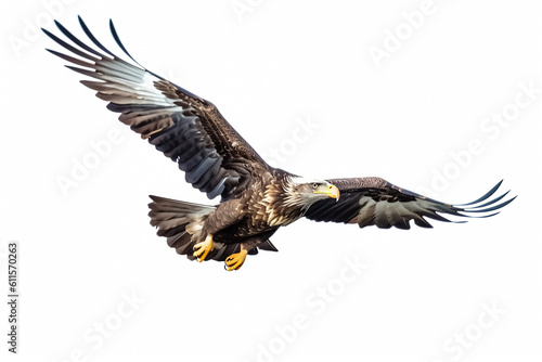 Eagle flying isolated on white background