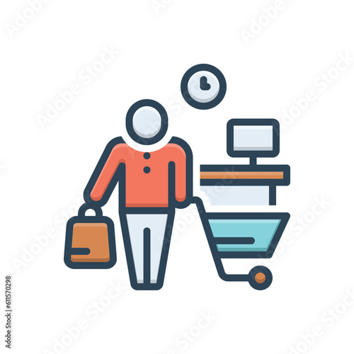 Color illustration icon for customer