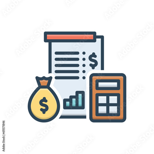 Color illustration icon for finances 