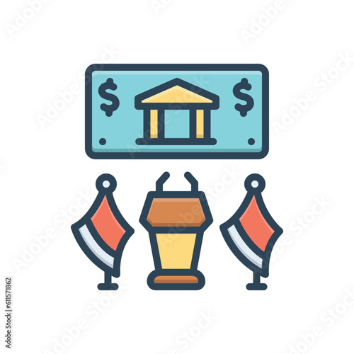 Color illustration icon for fed