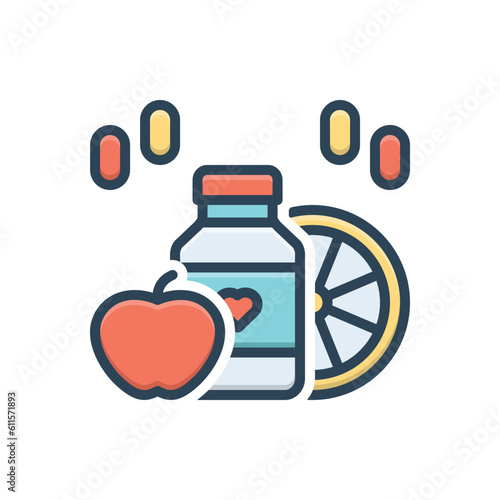 Color illustration icon for vitamins