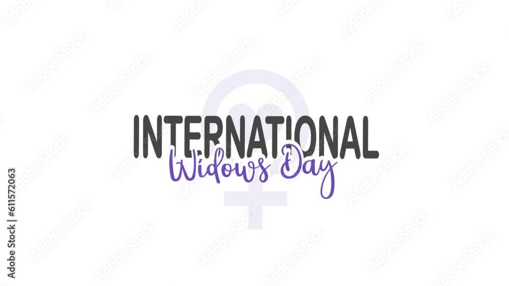 international widows day animated text. 4k video greeting card. gift card. alpha channel. international widows day animated text. 4k video greeting card. gift card. alpha channel.
