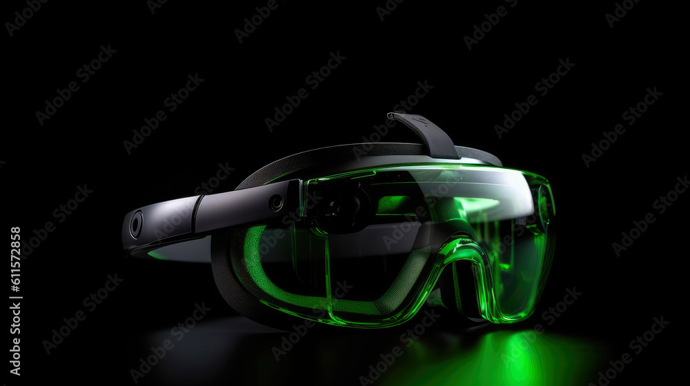 Transparent VR headset. Generative AI