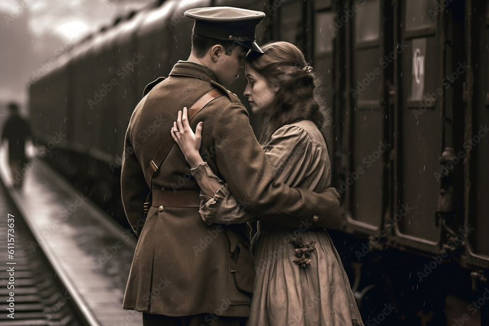 AI, soldier giving his farewell to his woman