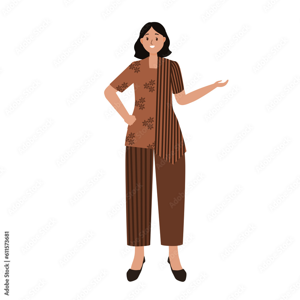 Fototapeta premium Woman wearing batik clothes