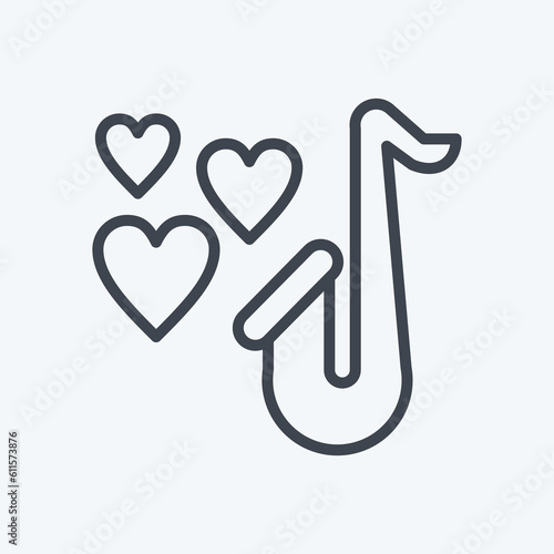 Icon Saxophone. related to Decoration symbol. line style. simple design editable. simple illustration
