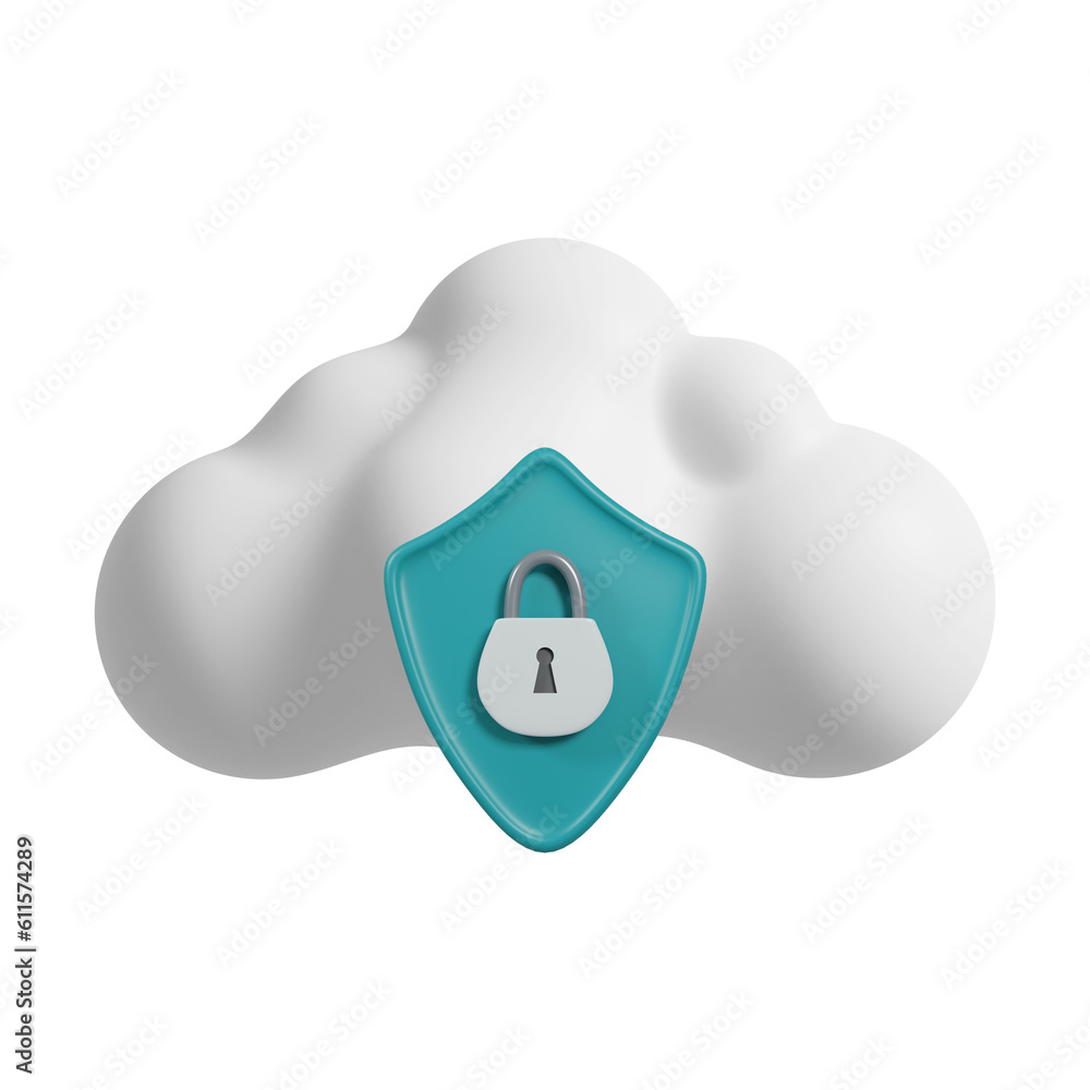Cloud data protection.. 3D Render Cloud data protection.. 3D Render