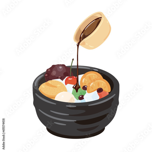 黒蜜とフルーツあんみつ