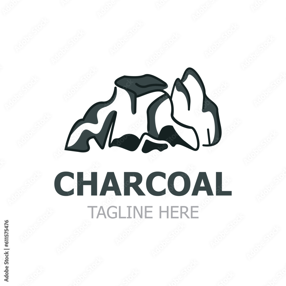 Charcoal wood burning flat pile vector illustration isolated on white background resources of nature icon for industrial design Charcoal wood burning flat pile vector illustration isolated on white background resources of nature icon for industrial design