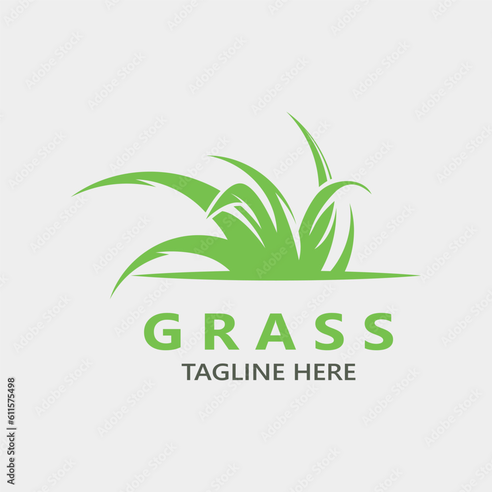 Grass logo image plant nature logo design template vector Grass logo image plant nature logo design template vector